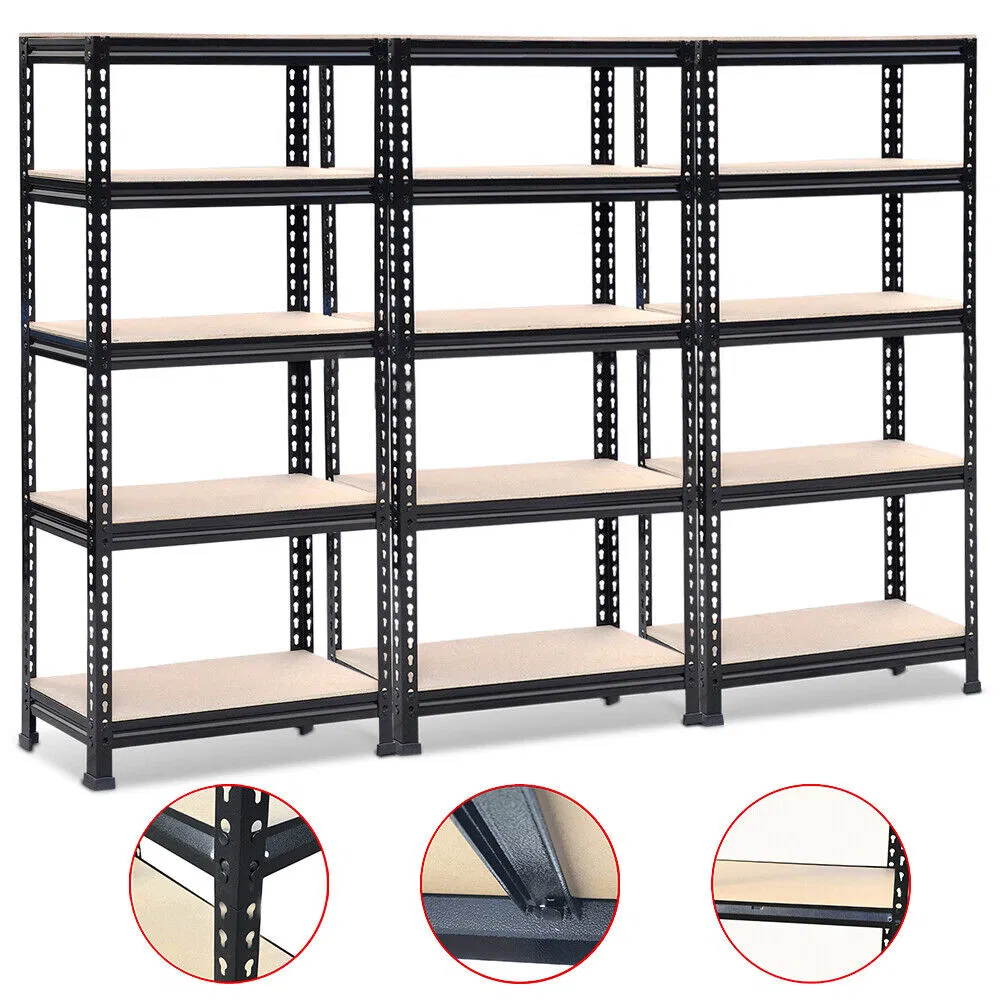 Heavy Duty 5 Layer Boltless Storage Rack Rivet Shelving Steel Shelves Units Storage Racks