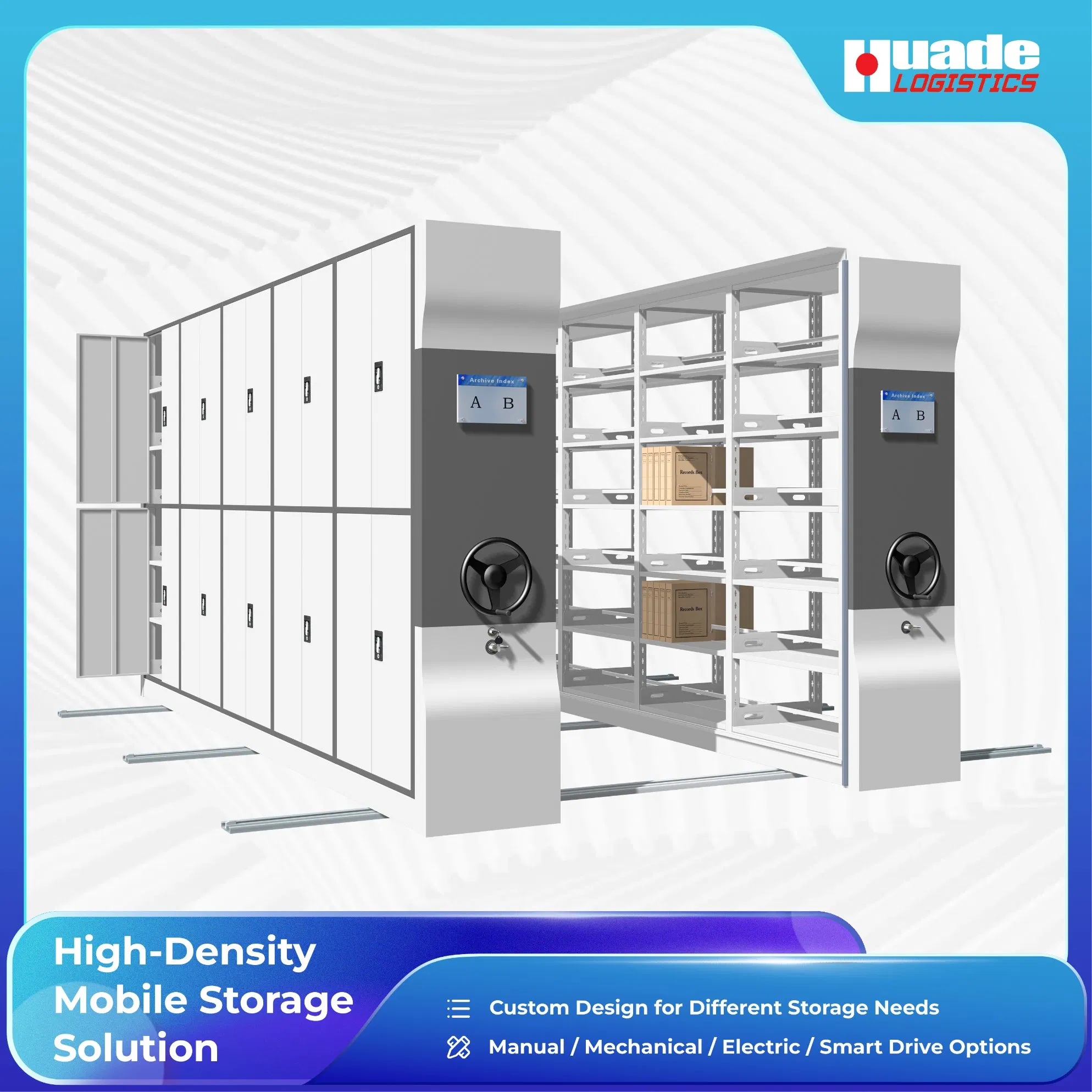 China Intelligent Mobile Shelving System for Archive Filing Cabinet Storage Solutions