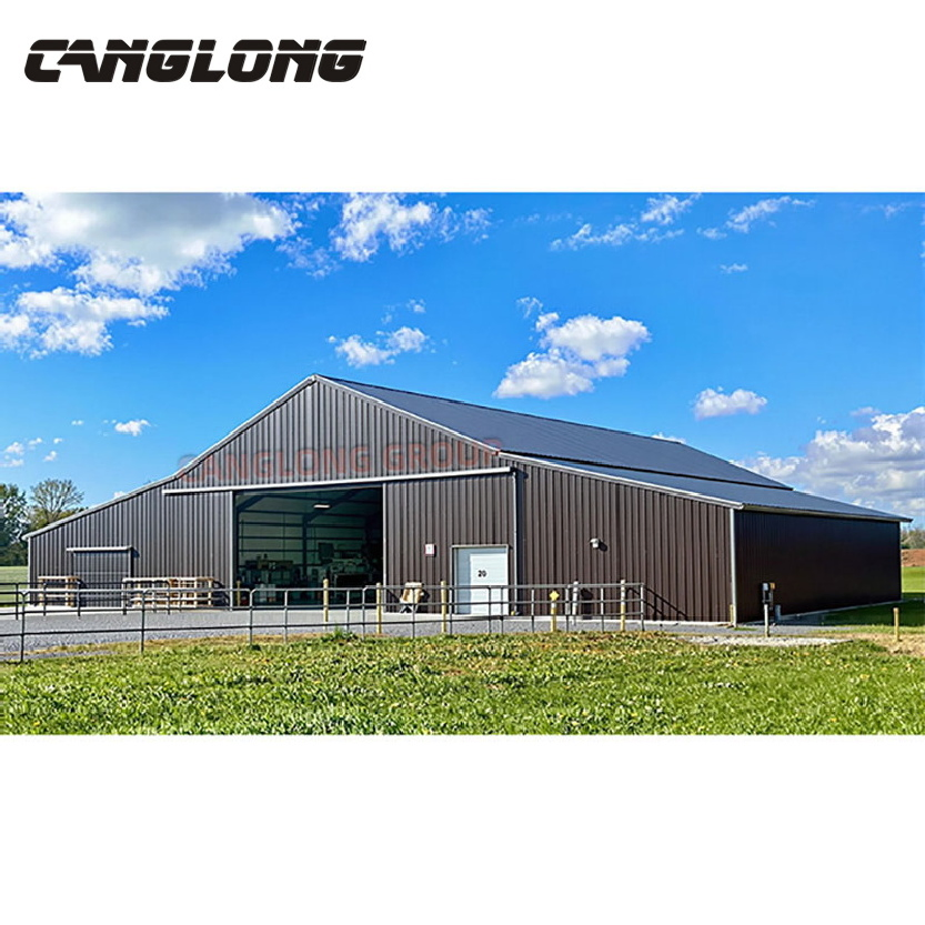 Go-Kart Space Steel Structure Warehouse for Supplies with Safety Barriers and Track Storage