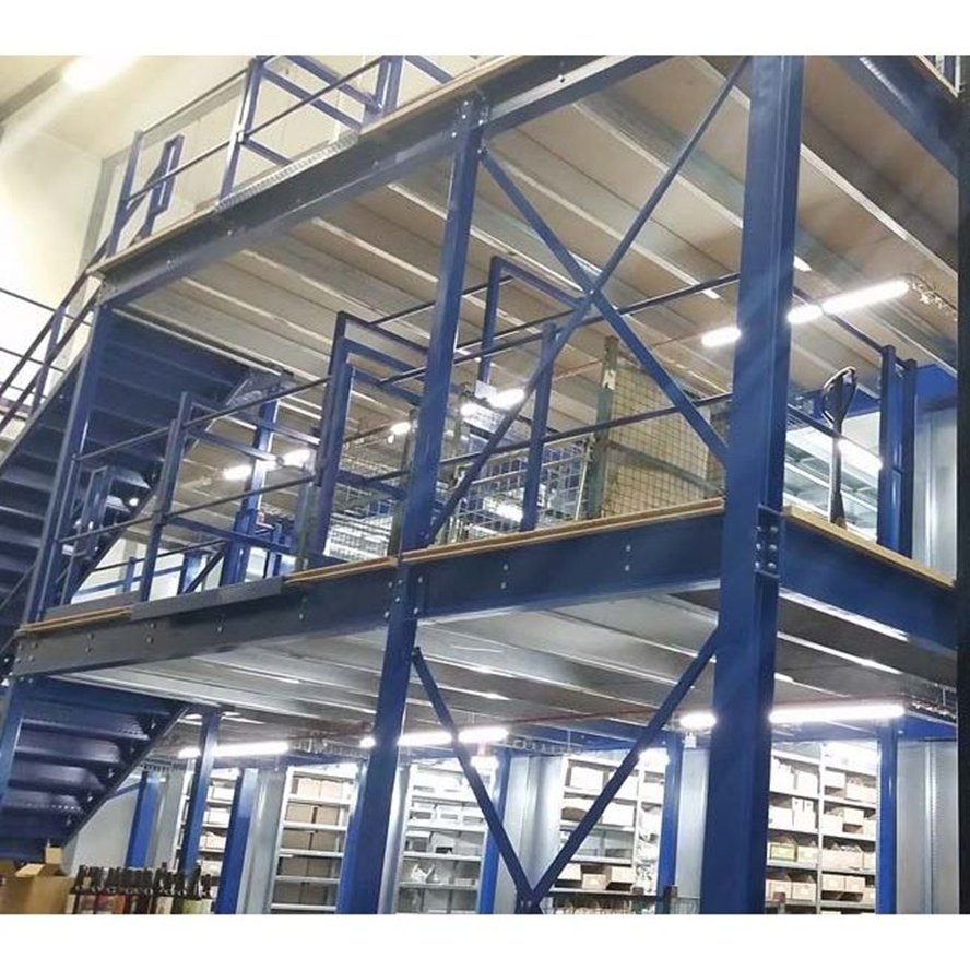 SP166 Steel Metal Plate Warehouse Storage Materials Mezzanine Floor System