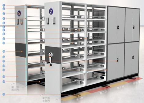 Light Duty Boltless Rivet Shelf Automatic Mobile Shelving for Library Bank Archives Use