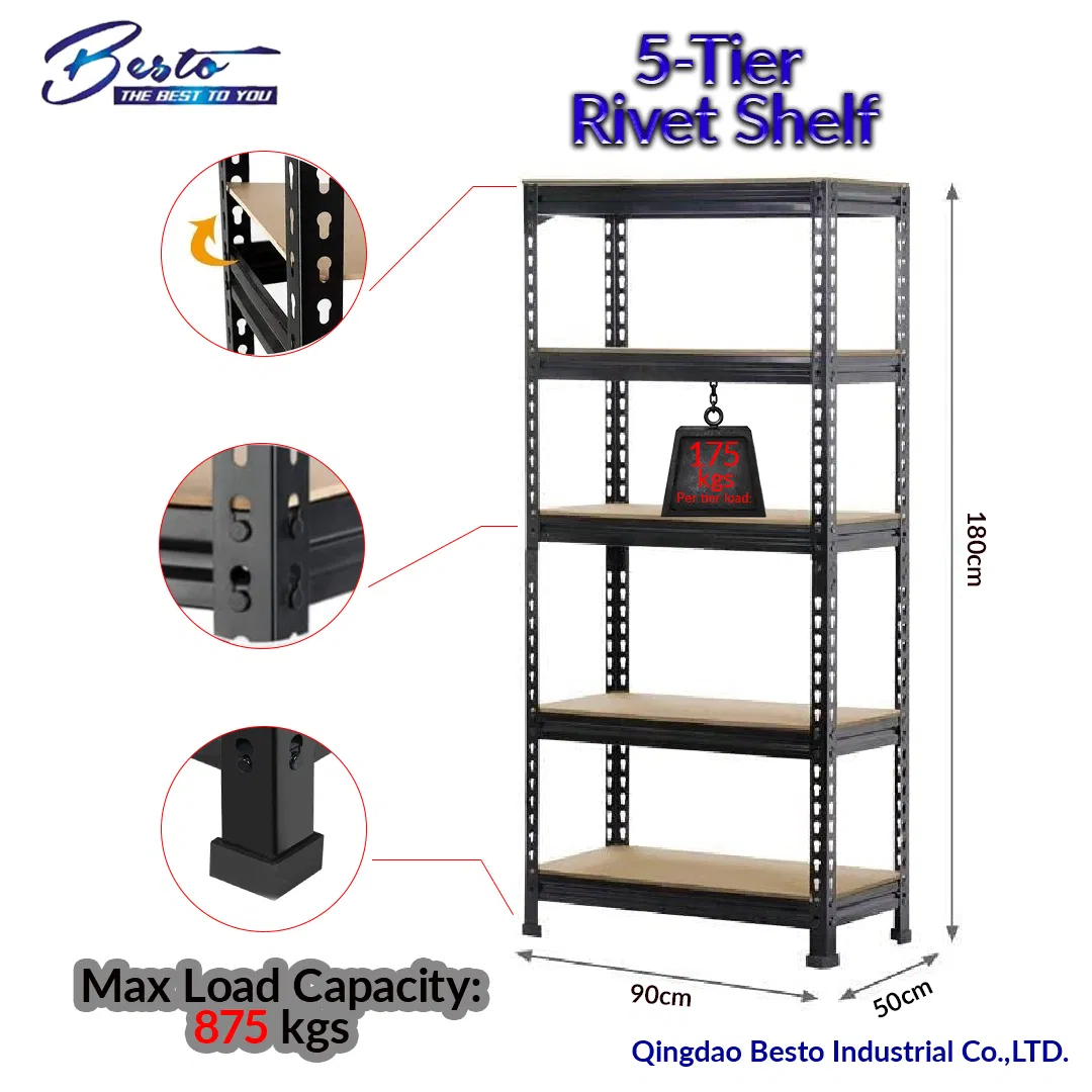 Boltless Rack Home Organizer Adjustable Shelf Storage Racking Warehouse Garage Rivet Boltless Shelves