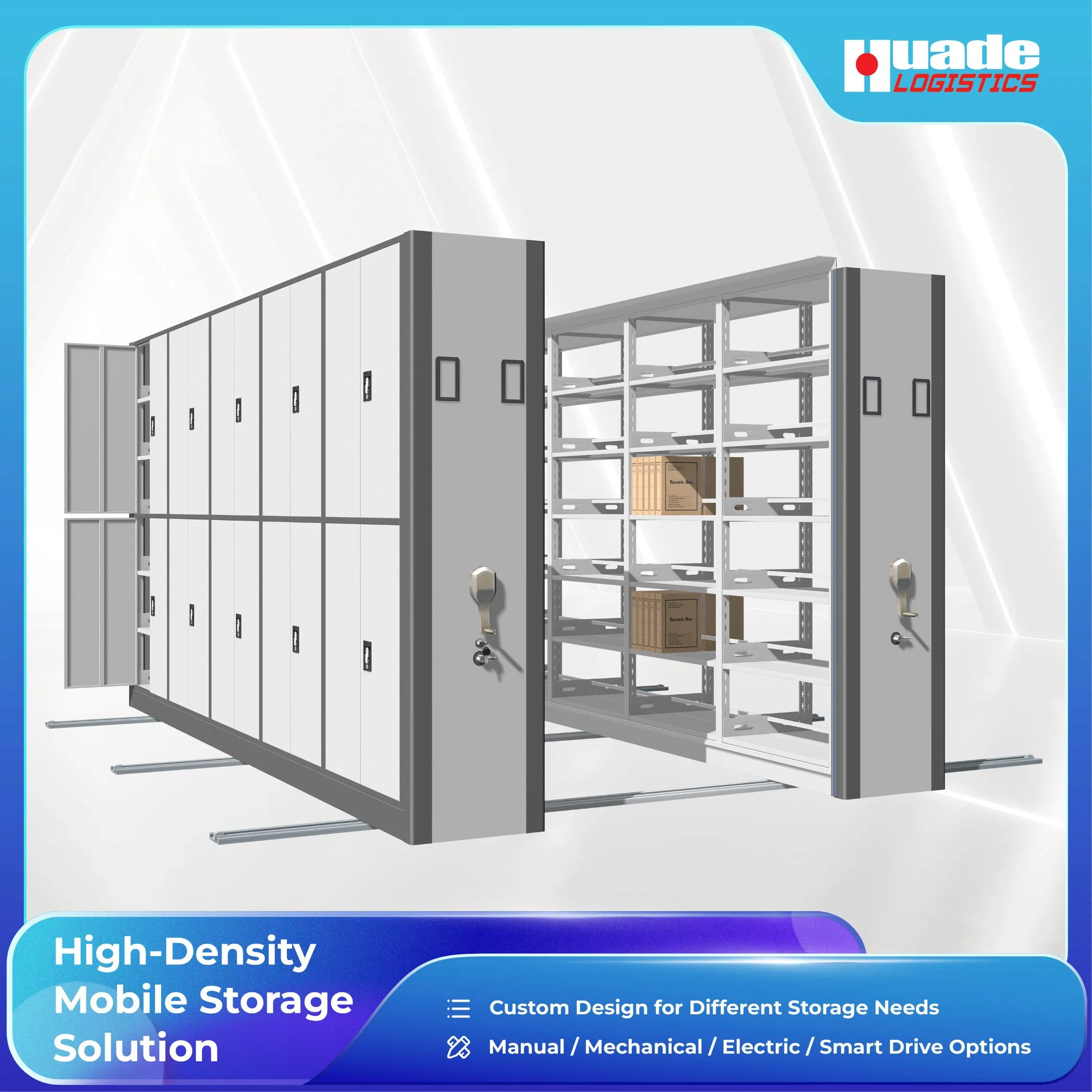 Electric Powered Mobile Shelving Systems for Heavy-Duty Industrial Warehouses