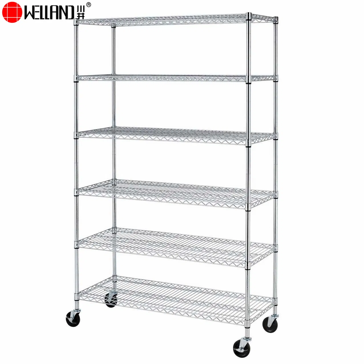 Adjustable 6 Tiers Chrome Metal Plant Storage Rack Microgreens Growing Wire Shelving