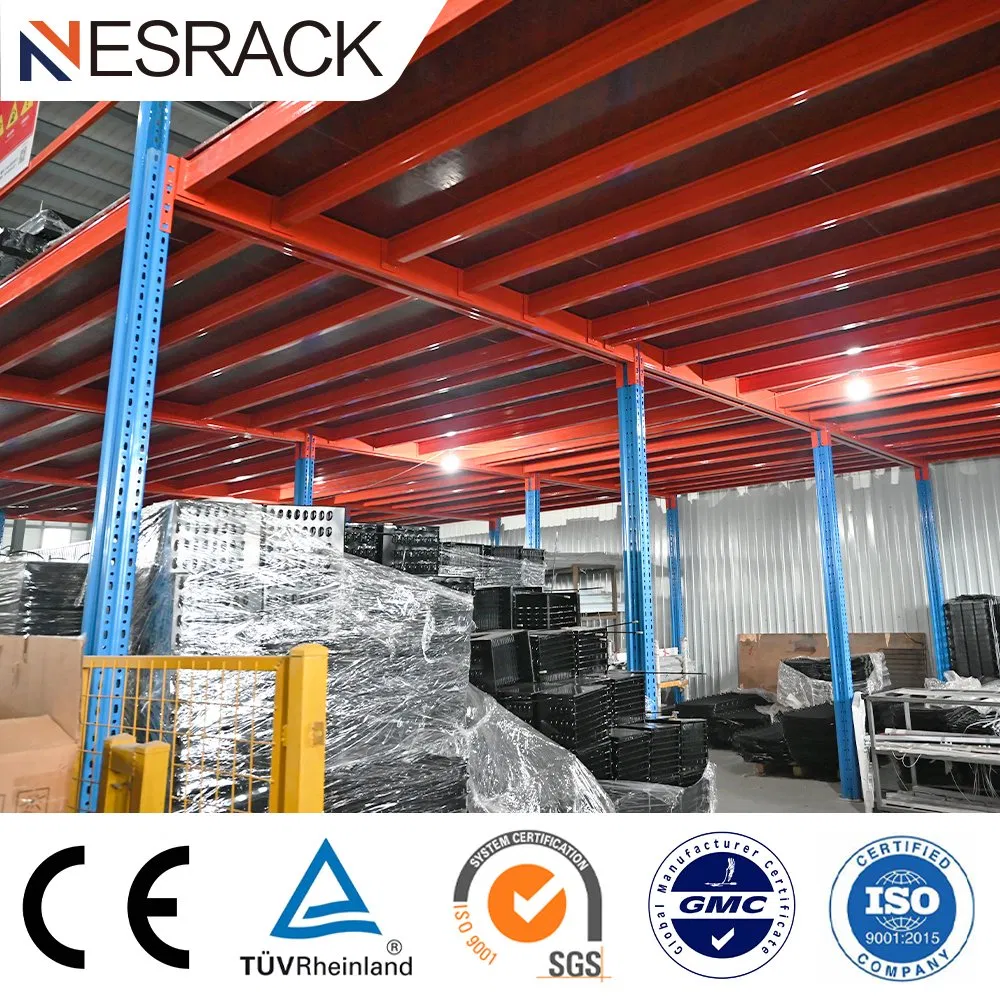 Heavy Duty Industrial Thickened Steel Metal Warehouse Mezzanine Shelves for Large Equipment with Use High-Load-Bearing Reinforced