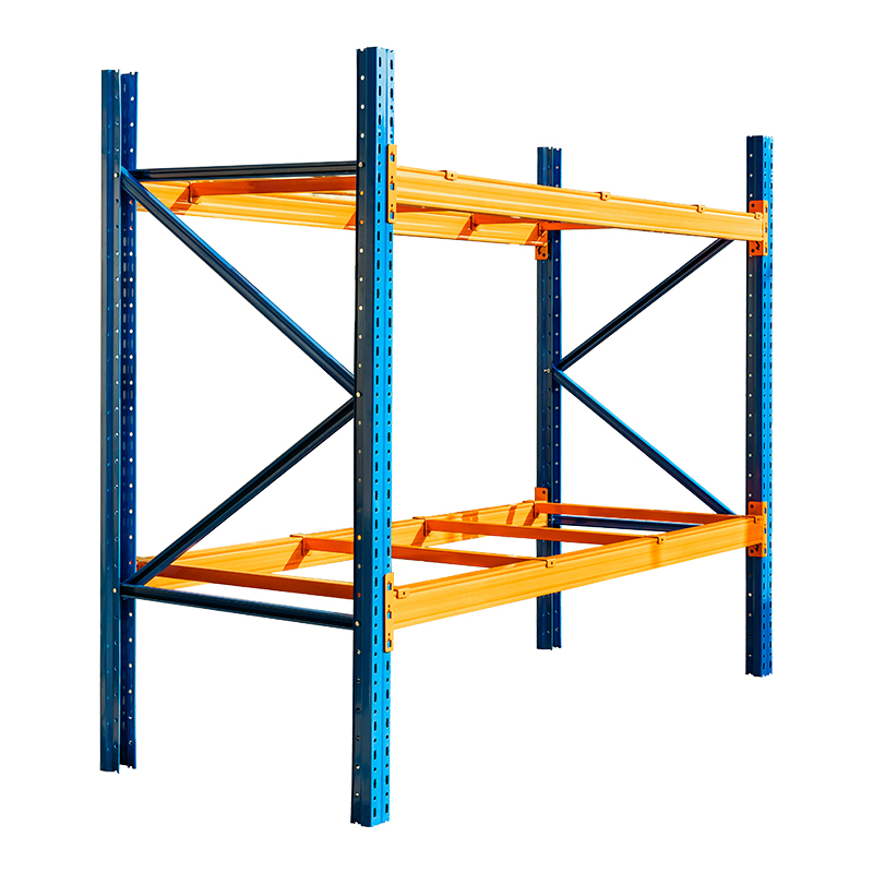 High-Density Drive-in Racking System for Warehouse Pallet Storage with Guided Vehicles and Structural Integrity