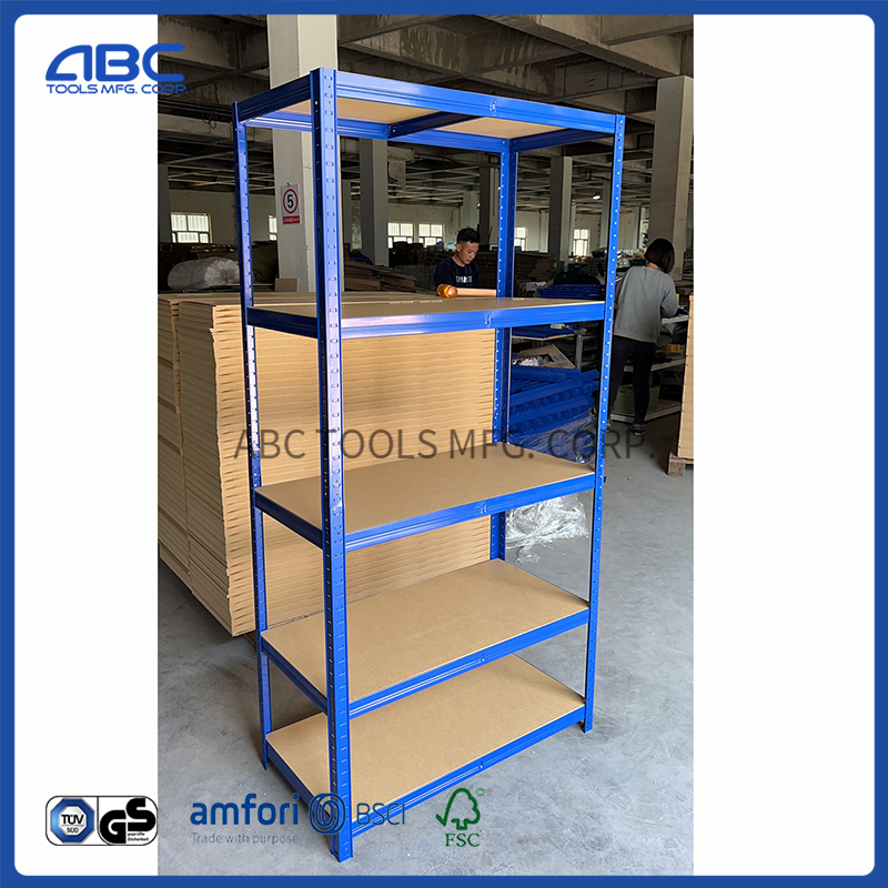 Heavy Duty Adjustable 5 Layer Stacking Boltless Rivet Galvanized Steel Storage Shelving