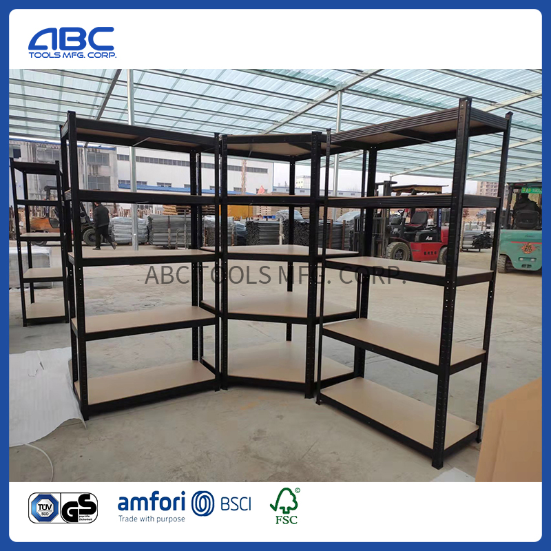 Heavy Duty Adjustable 5 Layer Stacking Boltless Rivet Galvanized Steel Storage Shelving