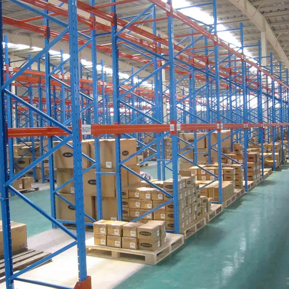 Blue Orange Customizable Adjustable Heavy Duty Steel Pipe Garage Storage Supermarket Shelf Industrial Pallet Warehouse Racking System with Beam Upright Frame