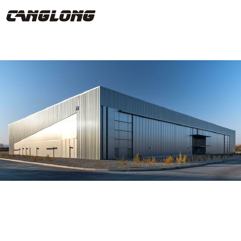 Go-Kart Space Steel Structure Warehouse for Supplies with Safety Barriers and Track Storage