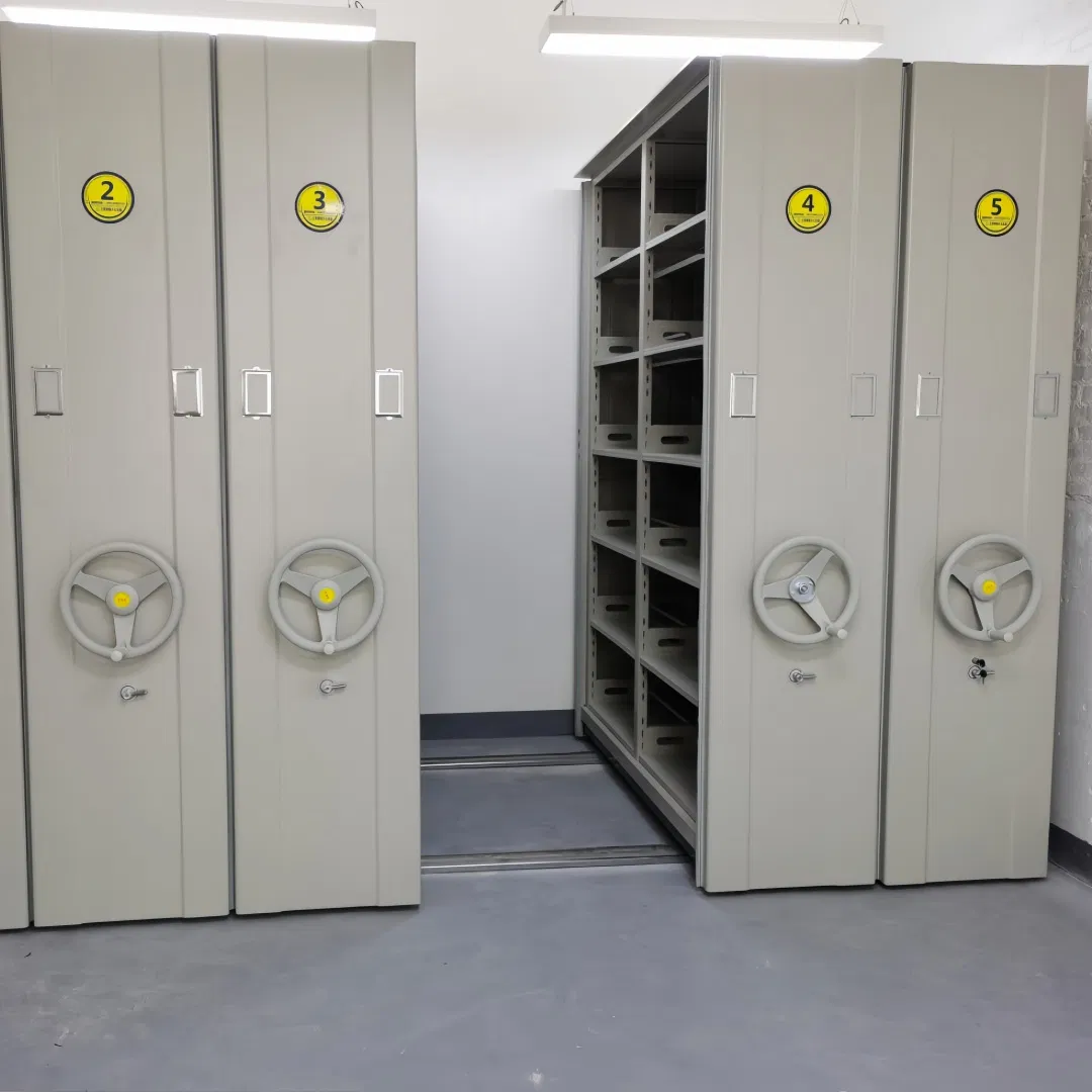 Advanced Smart Mobile Shelving System with Fingerprint Security Access