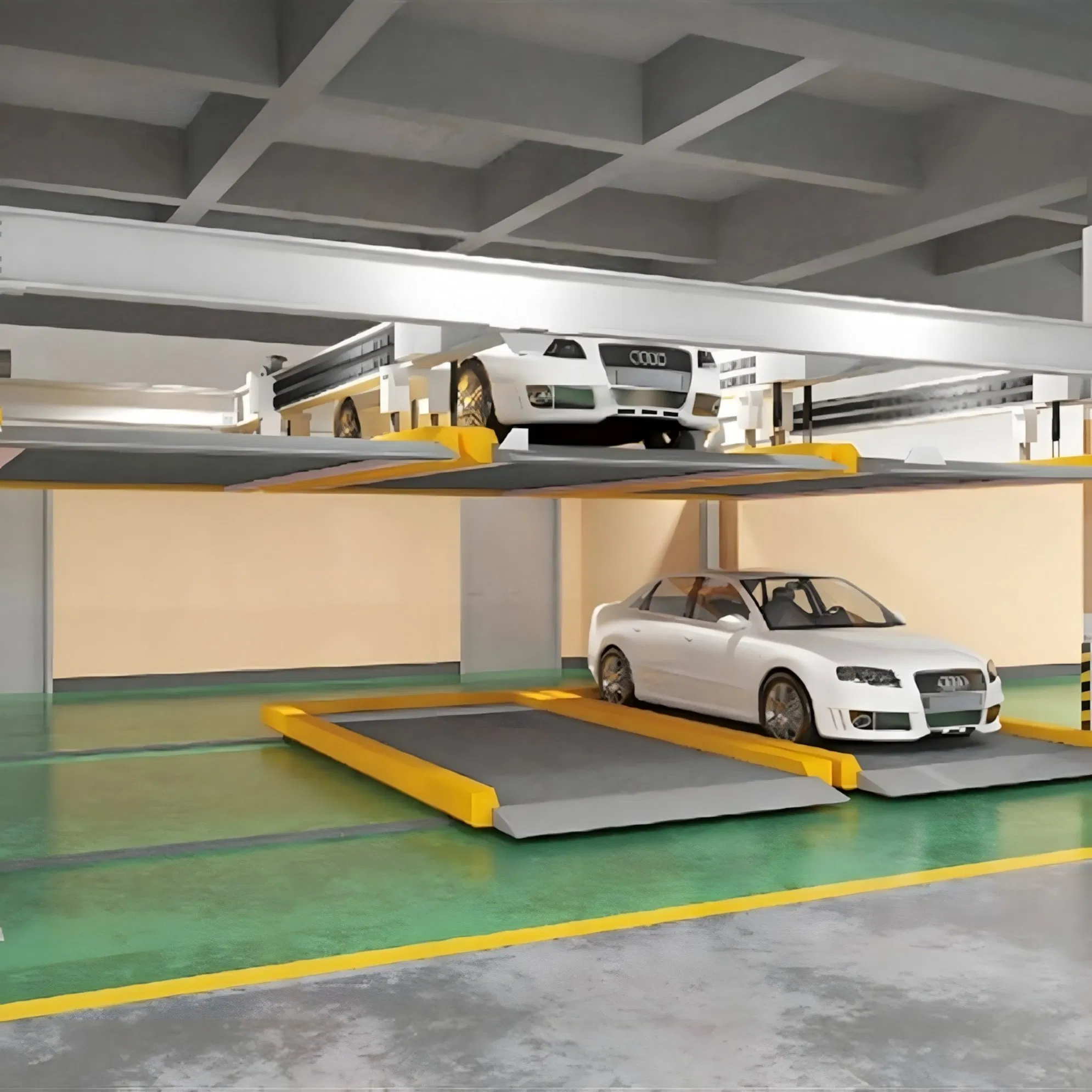 Vertical Lift Puzzle Parking System Using Elevator Style Mechanisms to Achieve Ultra High Density Vehicle Storage Puzzle Parking System