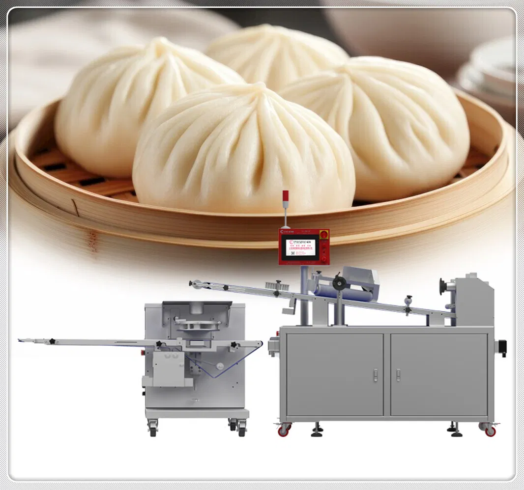 Industrial Steamed Bun Forming Machine with Integrated Tray Arranging System