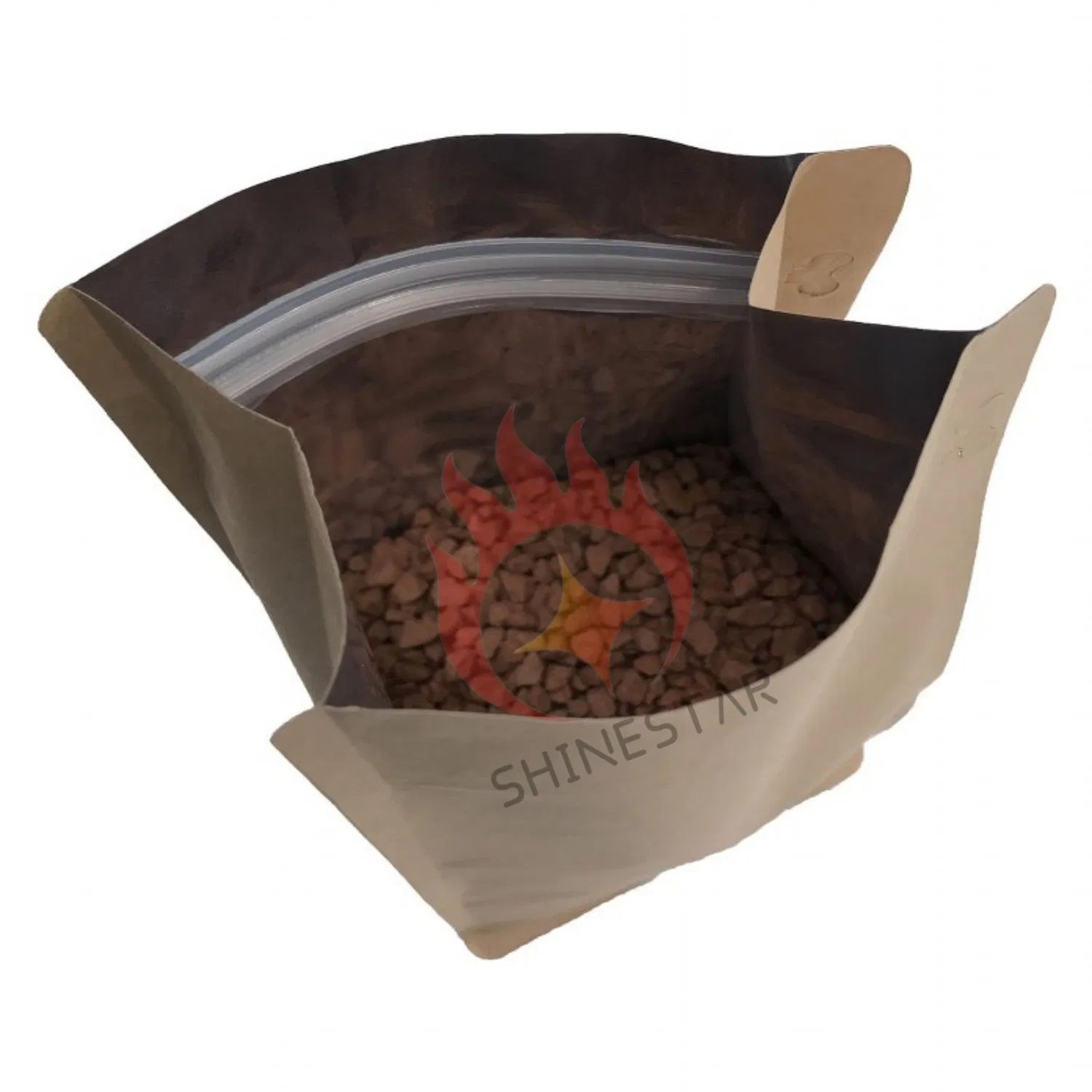 Stand-up Bag/Coffee Food Packaging/Kraft Paper Packaging Bags Shs-28 Kraft Metallized Flat Bottom Pouches Bag