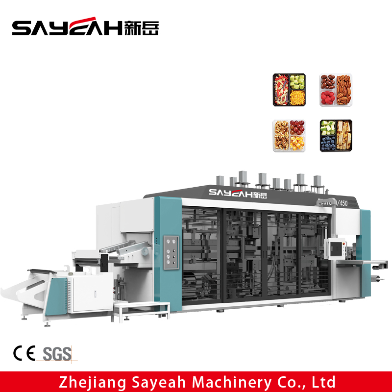Supply Three Station Positive and Negative Pressure Vacuum Forming Thermoforming Machine for Plastic Products Food Container