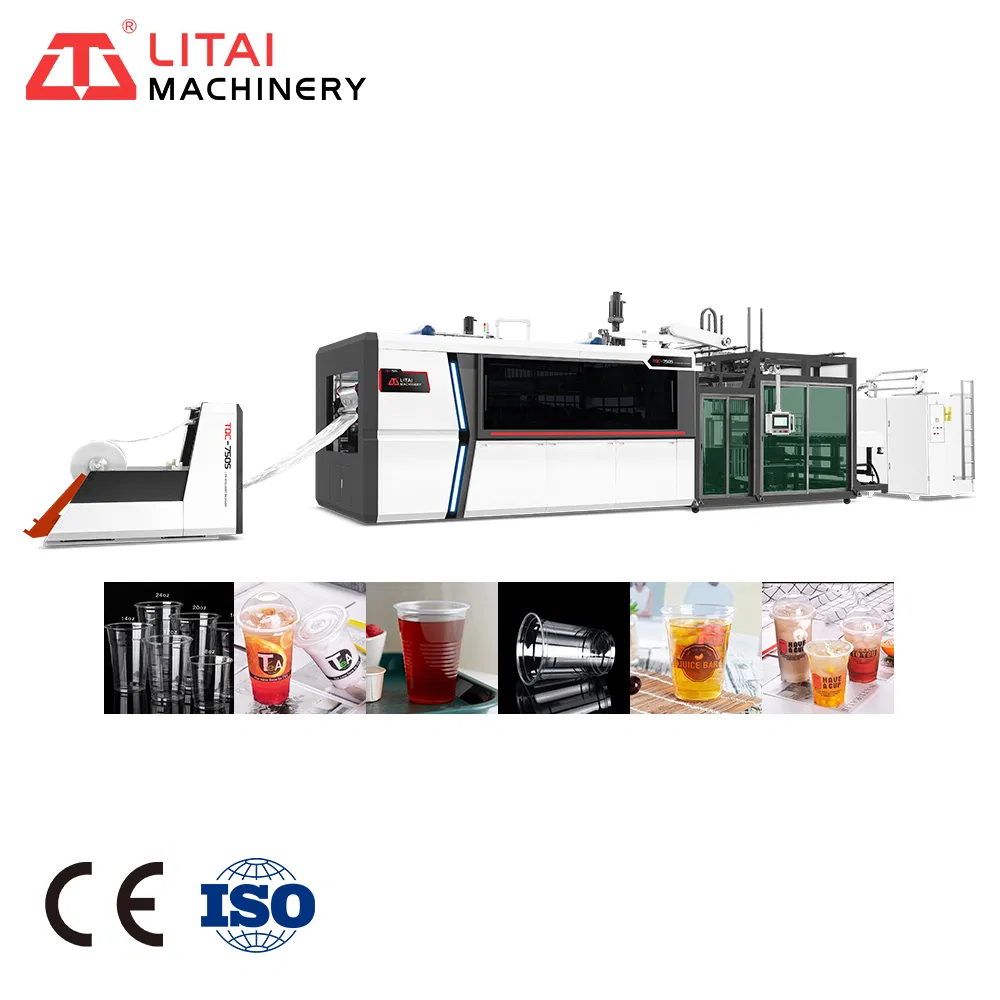 Fully Automatic Servo Drive Thermoforming Making Production Line for Manufacturing Hot Drinks PS Plastic Cups