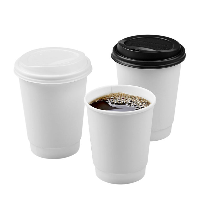 8oz Customized Coffee Drink Biodegradable Double Wall Disposable Paper Cup with Lid