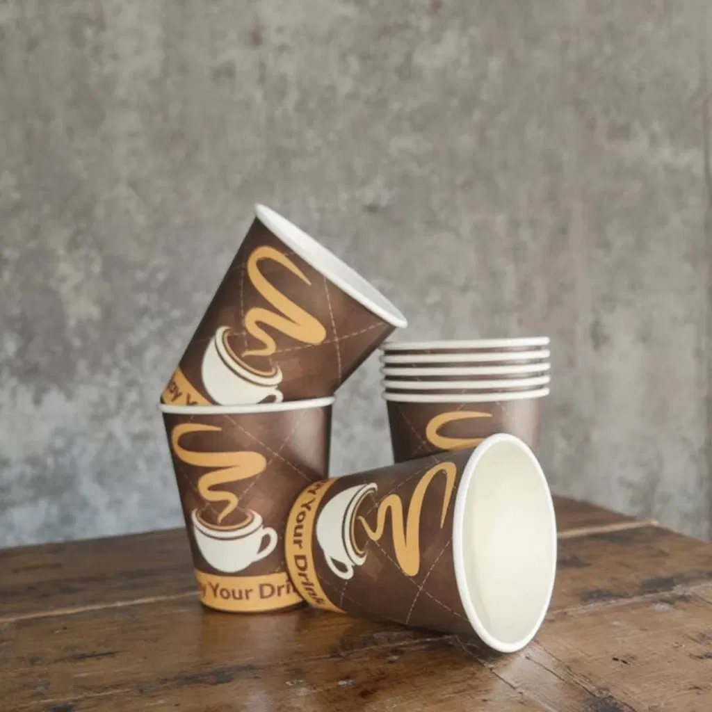 One Time Factory Wholesale 8 Oz Coffee Paper Cups Custom Logo Printed Single Wall Coffee Paper Cups