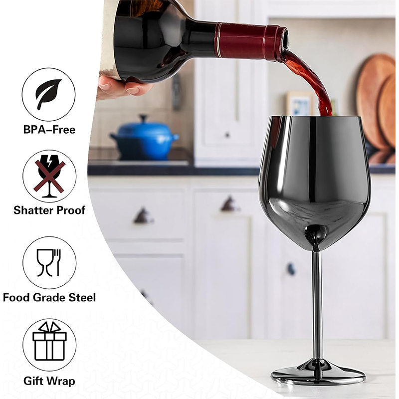 Wholesale Unbreakable Metal Red Wine Cup for Restaurant Hotel