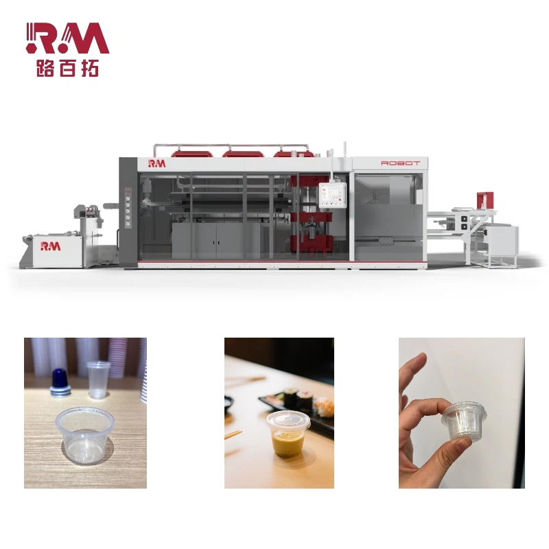 Roll-Fed Positive &amp; Negative Pressure Thermoforming Machine for Disposable Plastic Sauce Ware