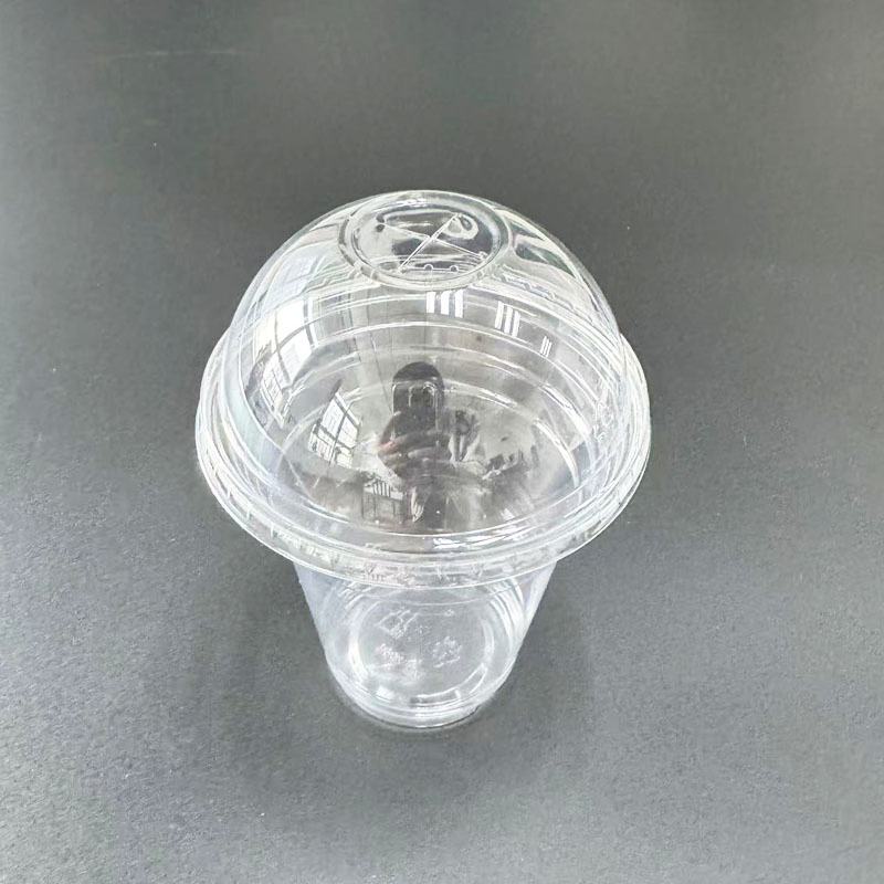 Plastic Pet Clear Drinking Cup Disposable Ice Cream Cups with Logo Custom
