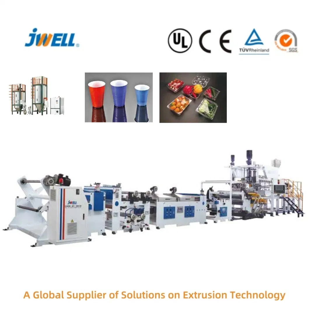 Jwell Twin Screw Dyer-Free Vented Blister Clear RPET PETG Peta Pet Sheet Film Production Line for Industrial Anti-Corrosion Protection Packing/Packaging Product