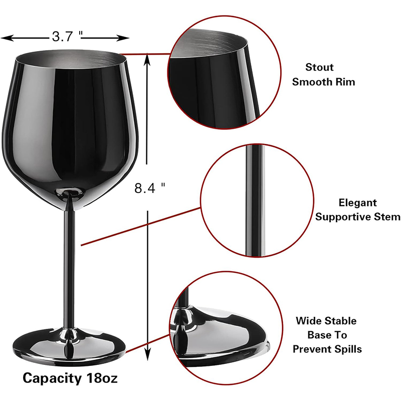 Wholesale Unbreakable Metal Red Wine Cup for Restaurant Hotel