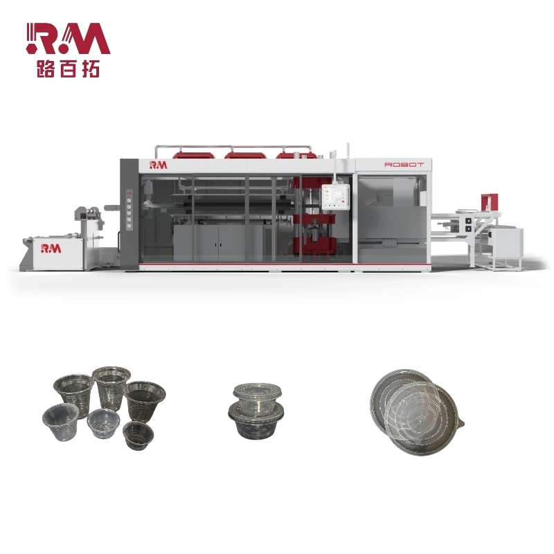 Industrial Vacuum Forming &amp; Stacking Thermoforming Machine for Plastic Sauce Cups/Trays/Lids