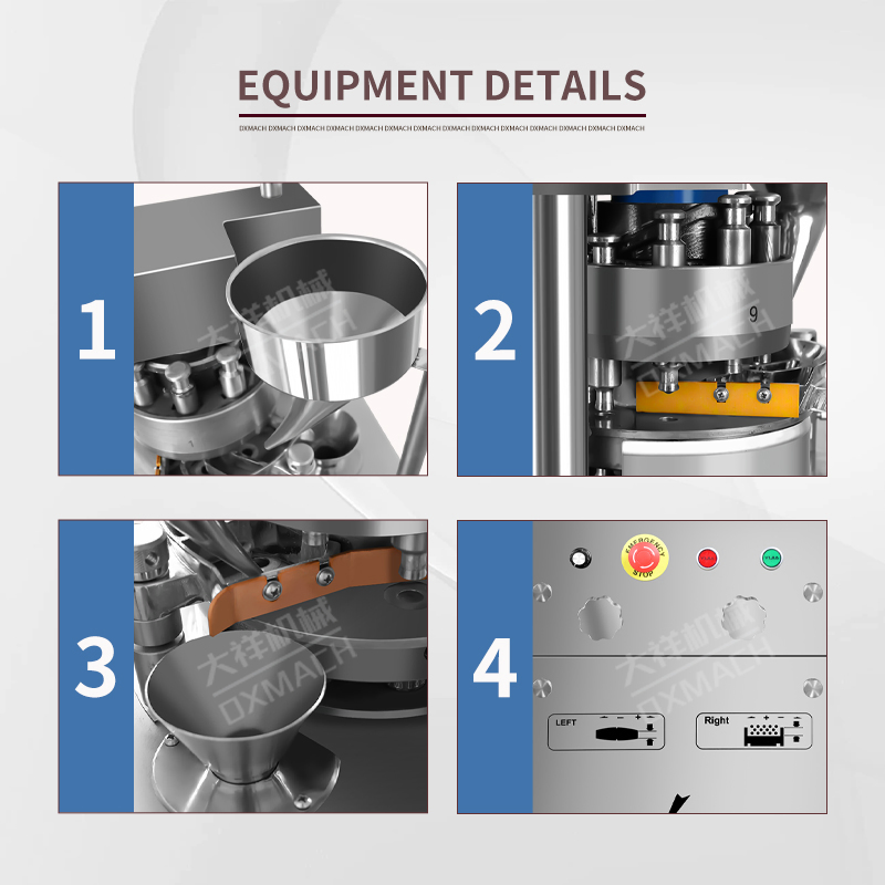 Zp-9A Xanax 0.1/0.25/0.5 Tablet Forming 60kN Pressure Medicine Pressing Machine Automatic