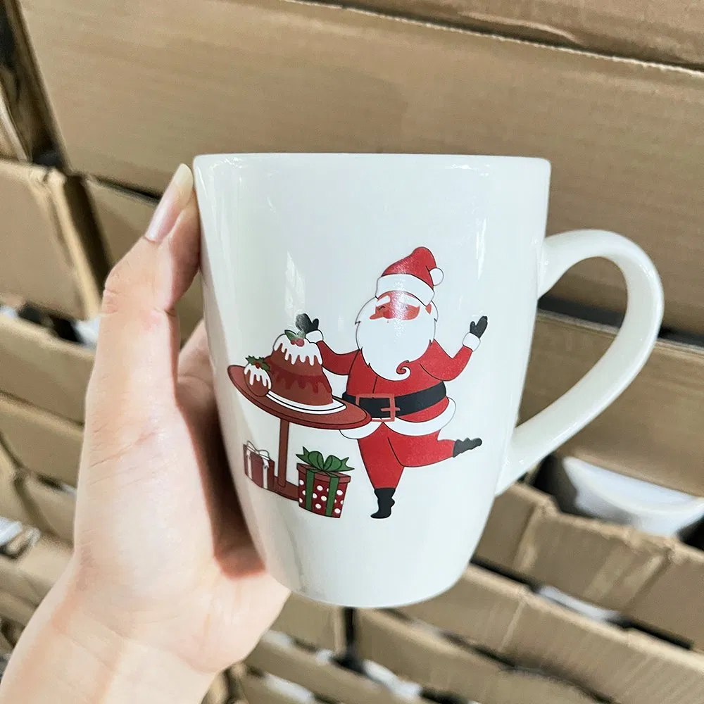 11 Oz Ceramic Christmas Cup with a Comfortable C Handle Design for Easy Gripping and a Stylish Modern Aesthetic