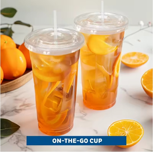 Clear Pet Cups with Lids 32oz for Milk Tea Bubble Juice