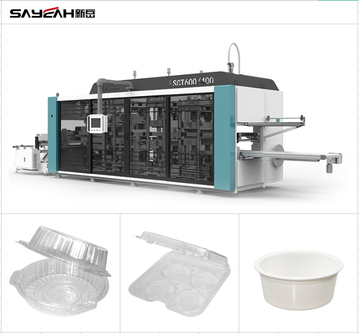 Hinged Lid Vegetable Clamshell Plastic Blister Packaging Forming Machine