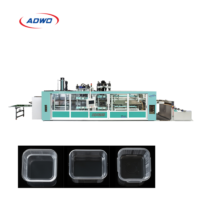 Three Stations Automatic Disposable Plastic Tray Industrial Vacuum Forming Packaging Machine Plastic