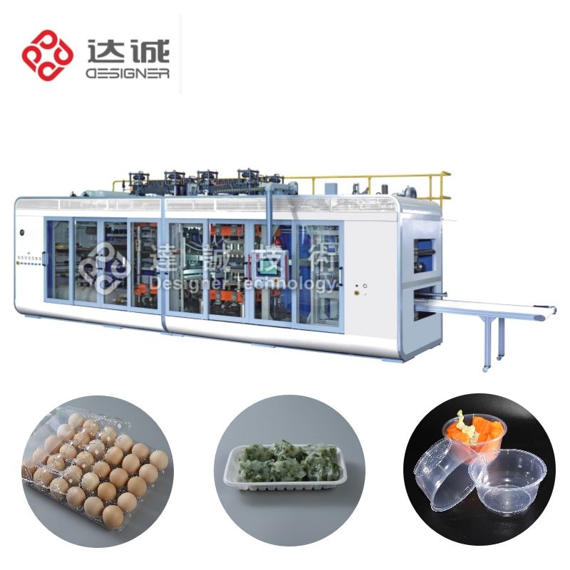 Automatic Disposable Lunch Box Vacuum Forming Machine for Food Clamshell Packaging Container