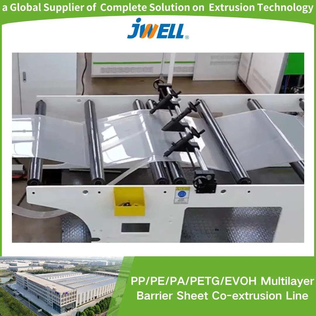 Jwell PP/PE/PA/PETG Multilayer Barrier Sheet Co-Extrusion Line Mainly Used in Aseptic Packaging, Jelly Drinks, Dairy Products and So on