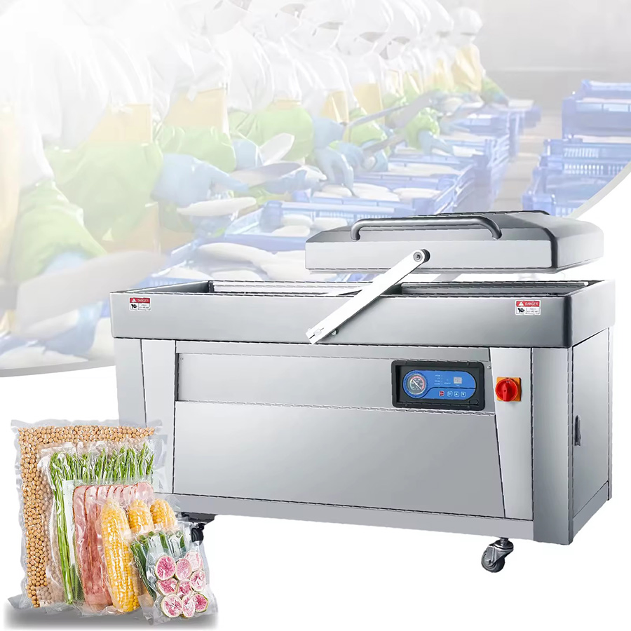 Food Preservation Automatic Vacuum Sealer Double Chamber Fruit and Vegetable Vacuum Packing Machines Thermoforming Packaging System