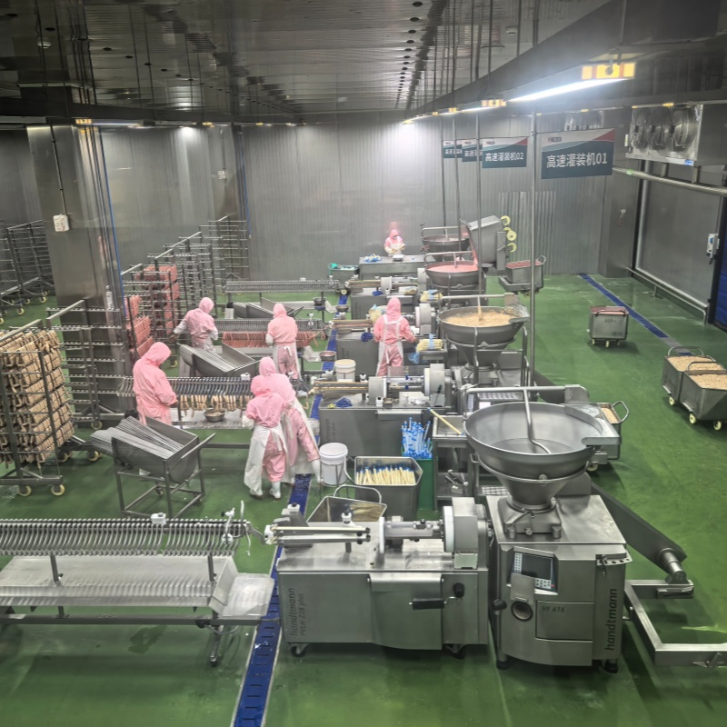 Full Automatic Sausage Meat Food Continuous Thermoforming Forming Packing Line Vacuum Sausage Machine Packaging Machine