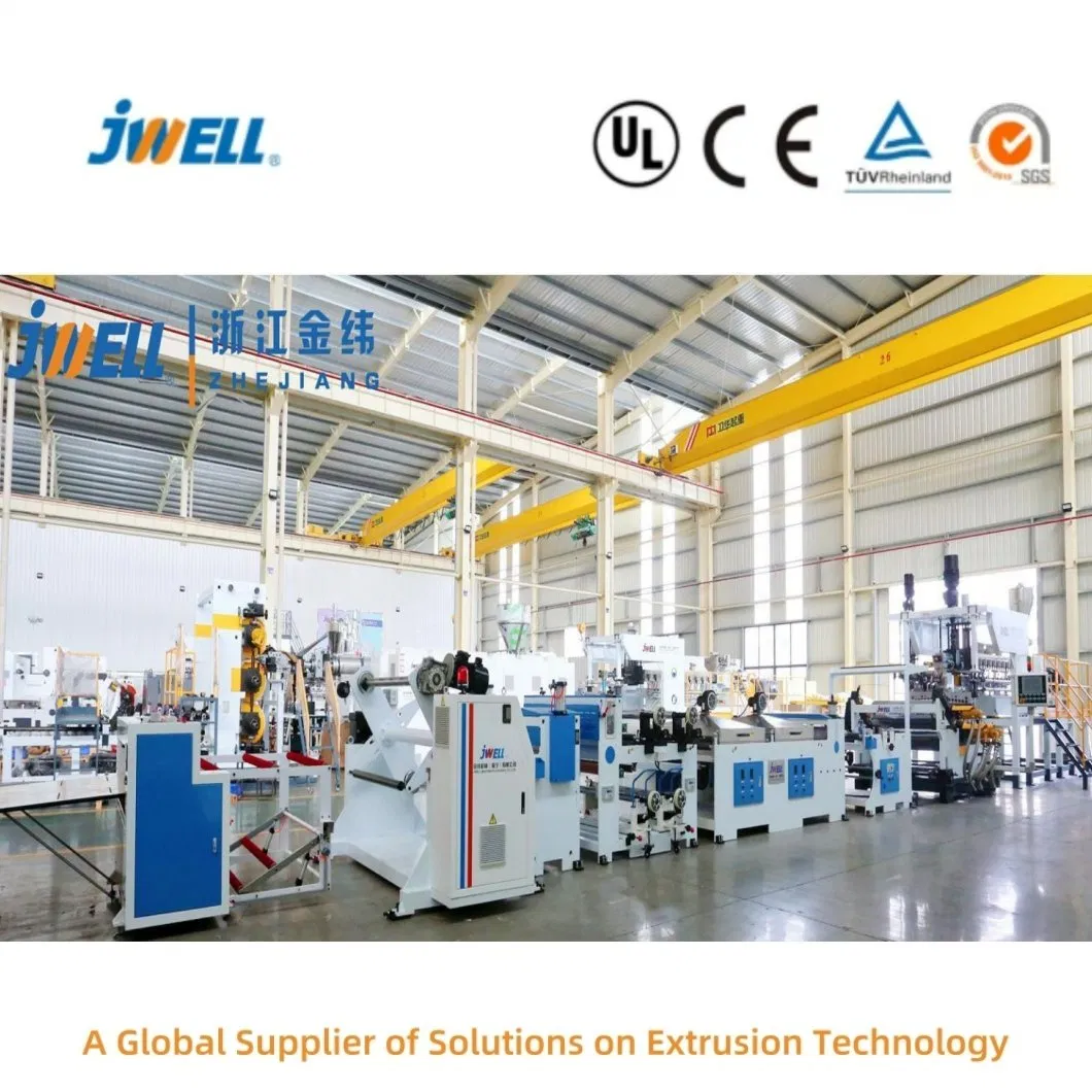 Jwell Single Twin Double Screw Venting Type Thermoforming Cpet APET PETG Pet Blister Sheet Foil Film Extrusion Production Line for Cup Food Packaging Containers