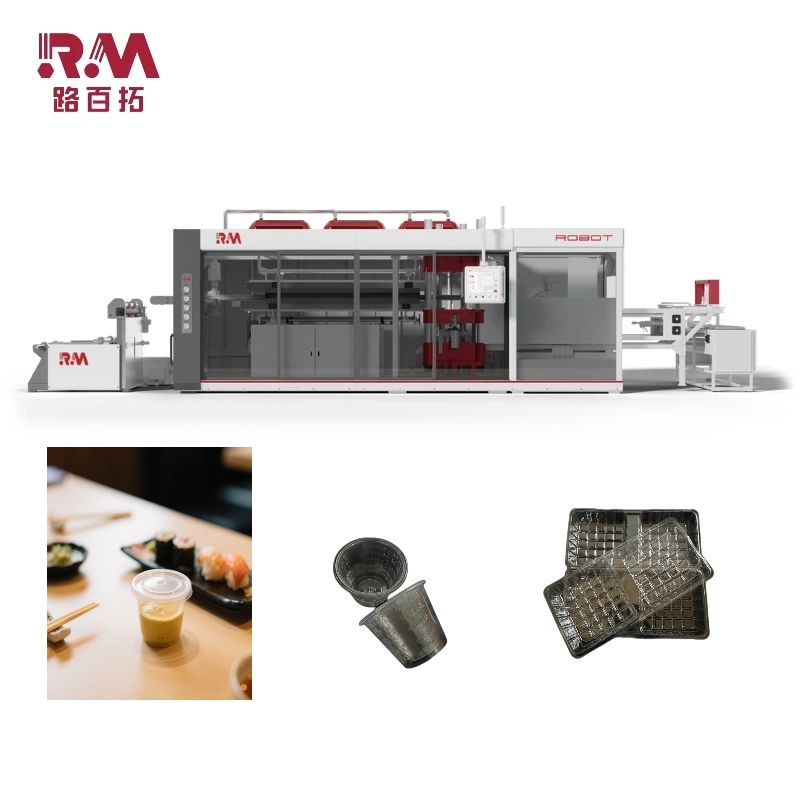 Roll-Fed Positive &amp; Negative Pressure Thermoforming Machine for Disposable Plastic Sauce Ware