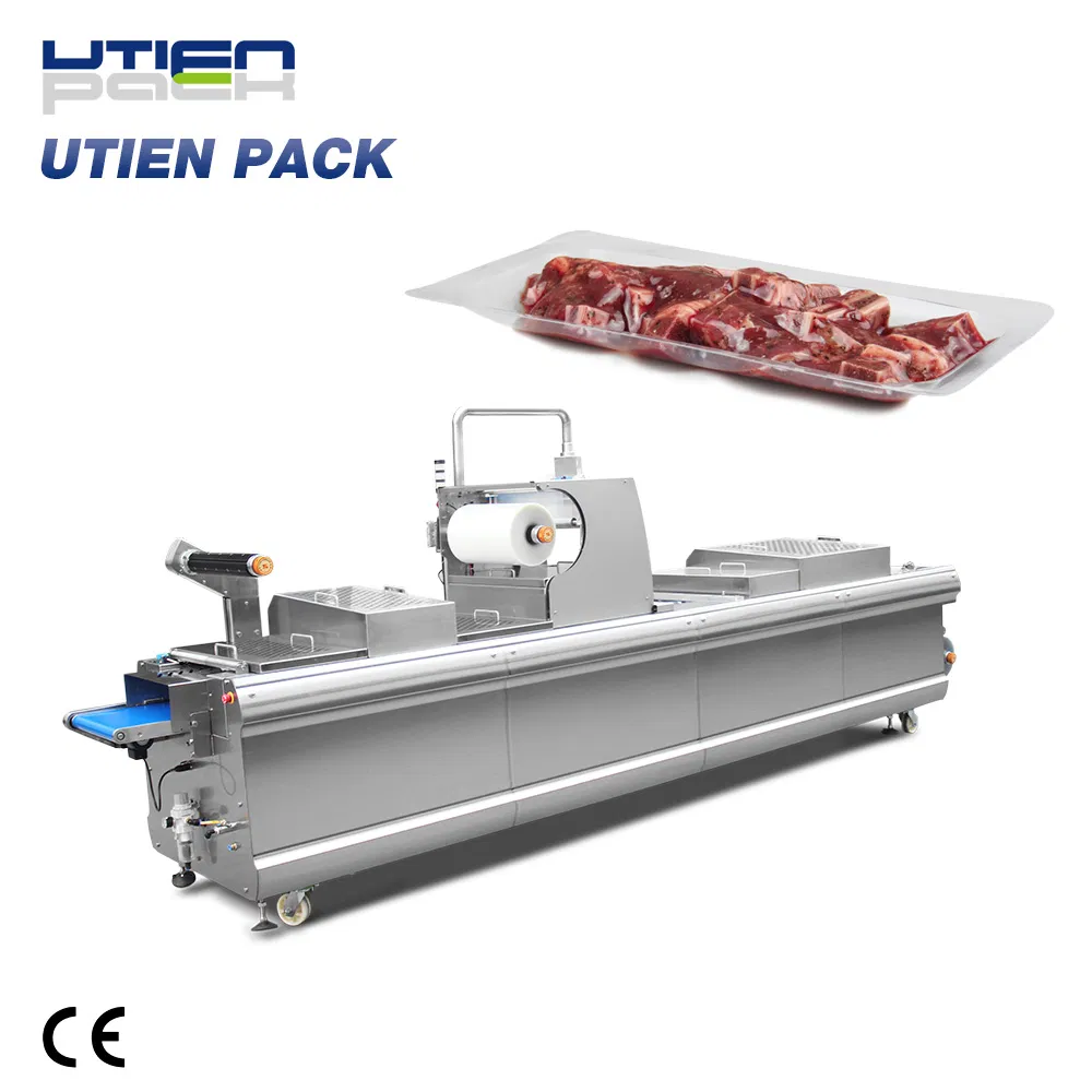 Utien Automatic Semi-Finished Food Thermoforming Vacuum Skin Packaging Machine