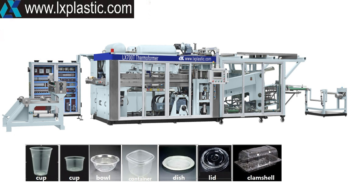Automatic Plastic PP Pet HIPS PLA Disposable Water Cup Thermoforming System Machinery Production Lines