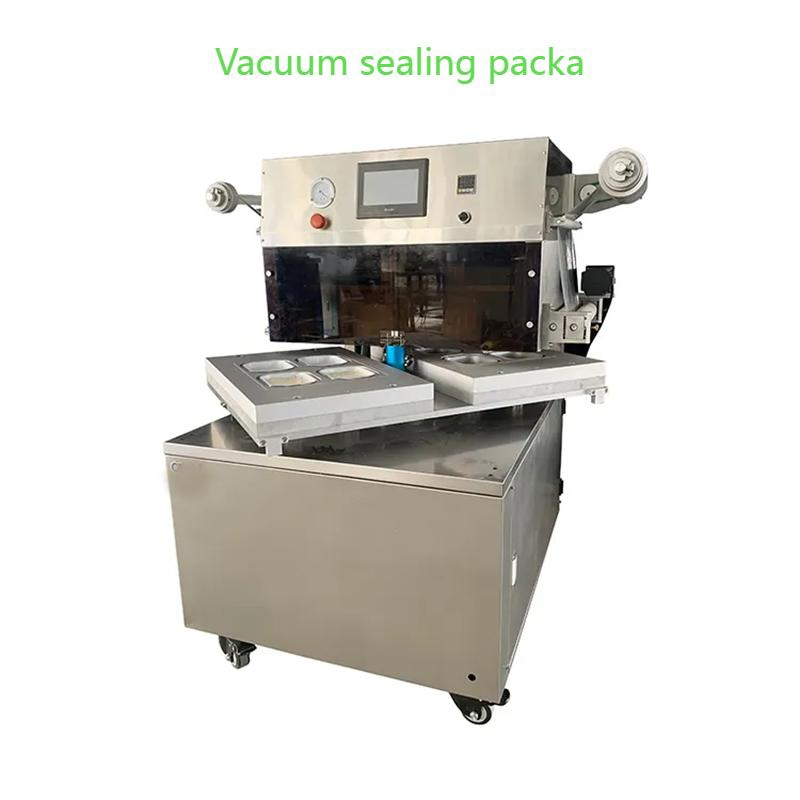 Food Packaging Machine Electric Fresh Food Meat Fish Tray Heat Sealer Packing Cooked Food Plastic Vacuum Tray Sealing Machine