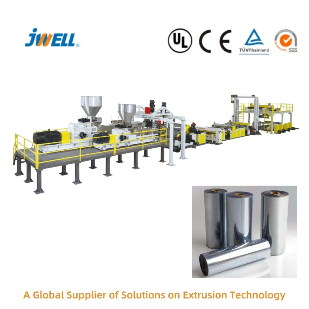 Jwell Twin Screw Dyer-Free Vented Blister Clear RPET PETG Peta Pet Sheet Film Production Line for Industrial Anti-Corrosion Protection Packing/Packaging Product