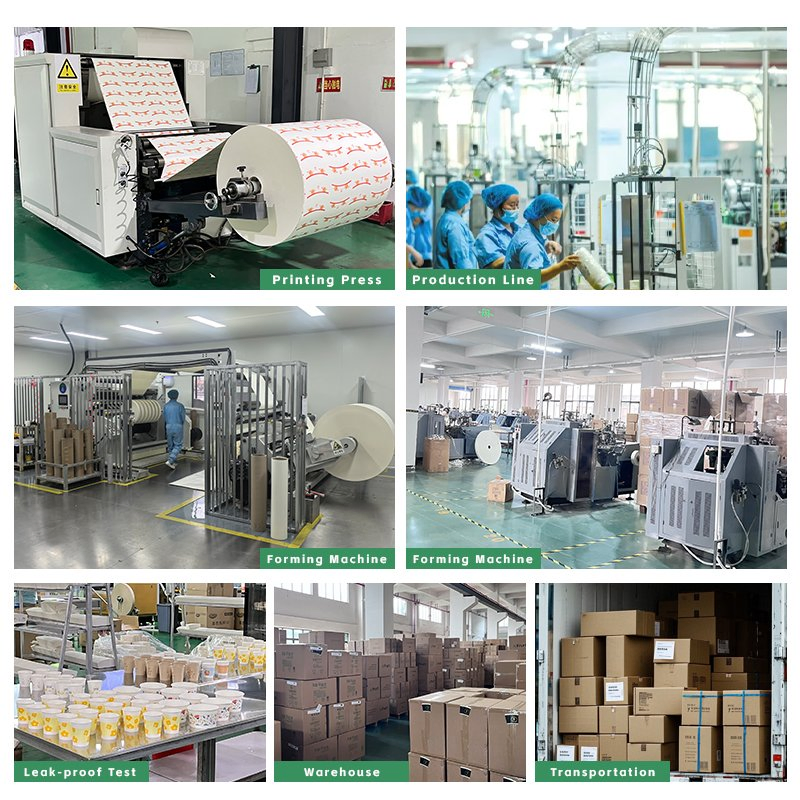 Eco Compostable Biodegradable PLA Bamboo Fiber Water Based Coffee Disposable Single Double Ripple Wall Paper Cup Custom Printed Logo Cola Juice Drink Yogurt Mil