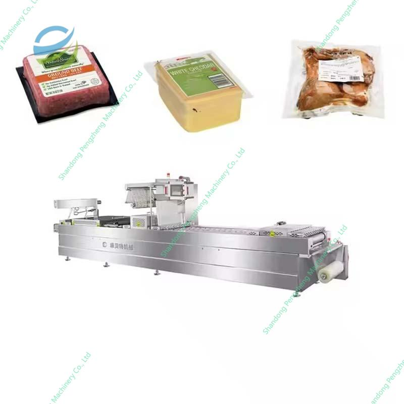 Highly Efficient Fully Automatic Roll-Fed Thermoforming Poultry Beef Meat Fish Vacuum Packaging Machine