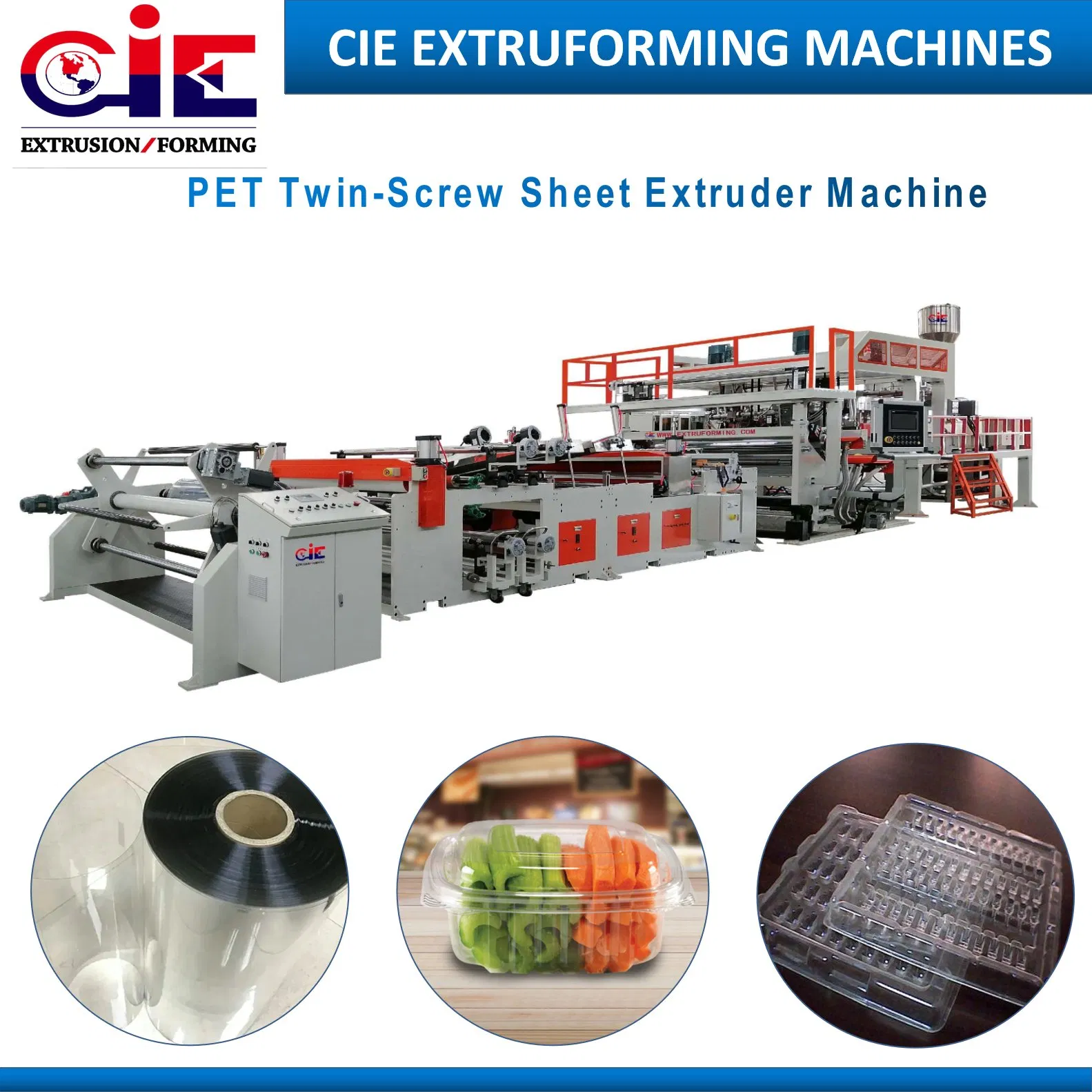 EU Standard Plastic Extruder for Pet/PLA PP PS Sheet Extrusion