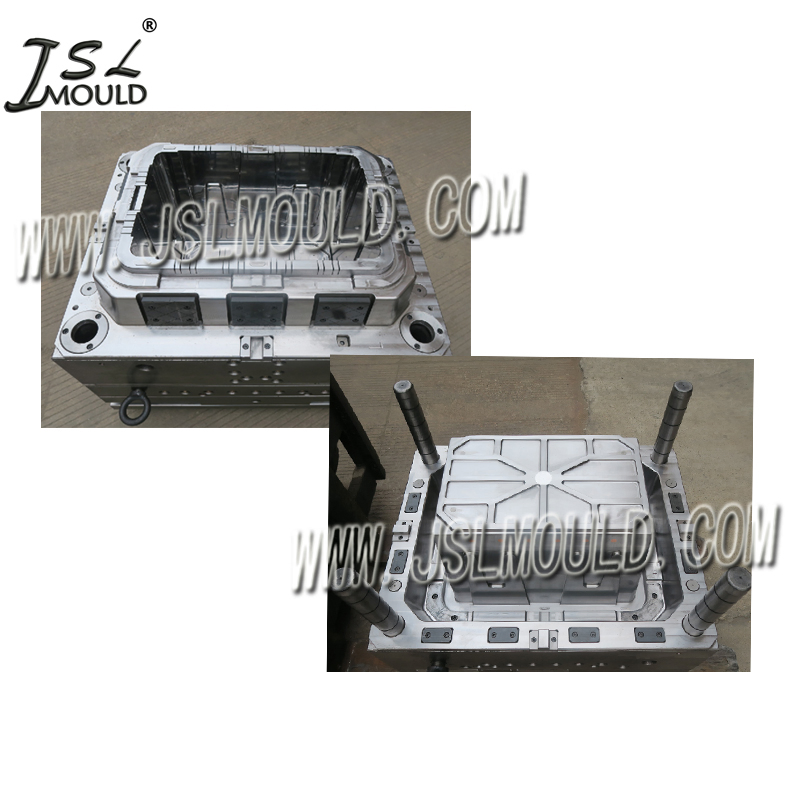 Taizhou Custom Plastic Injection Mold Plastic Hinged Lid Storage Container Box Tote Mould