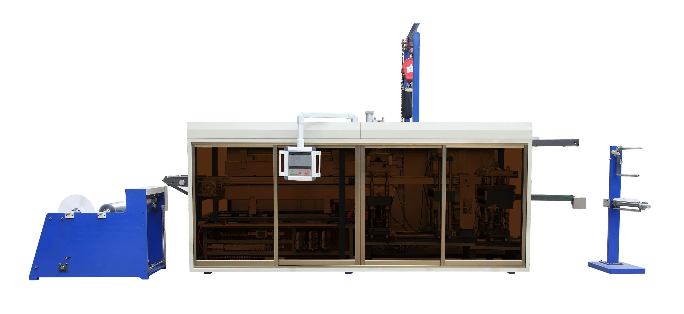 Automatic High Speed Plastic Paper Cup Lid Cover Flat Tray Clamshell Packaging Container Vacuum Thermoforming Making Forming Machine