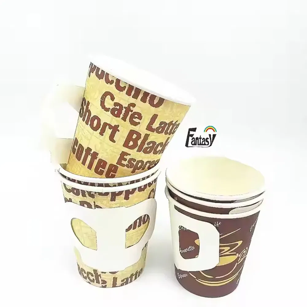 4oz 8oz 12oz 16oz 22oz 24oz 500ml 700ml Disposable Double Wall Custom Printed Logo Cola Beer Beverage Juice Drink Yogurt Milk Bubble Tea Hot Coffee Paper Cup