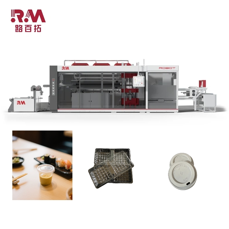 Roll-Fed Positive &amp; Negative Pressure Thermoforming Machine for Disposable Plastic Sauce Ware